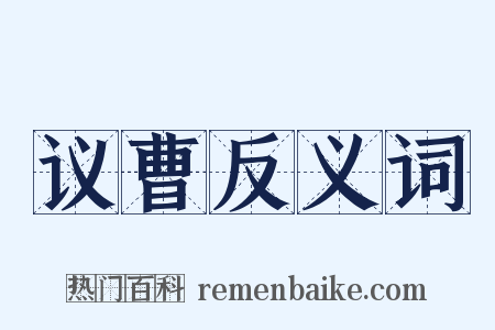 议曹反义词是什么意思的图片